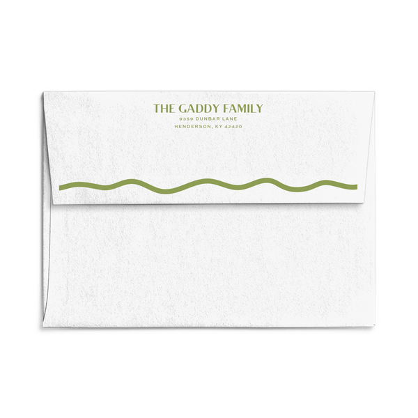 Gaddy Green Stripe Christmas Card