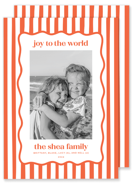 Shea Stripe Scallop Christmas Card