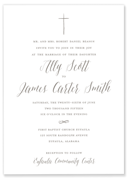 Ally + Jimmy Cross Wedding Invitation