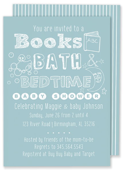 books bath and bedtime baby shower blue
