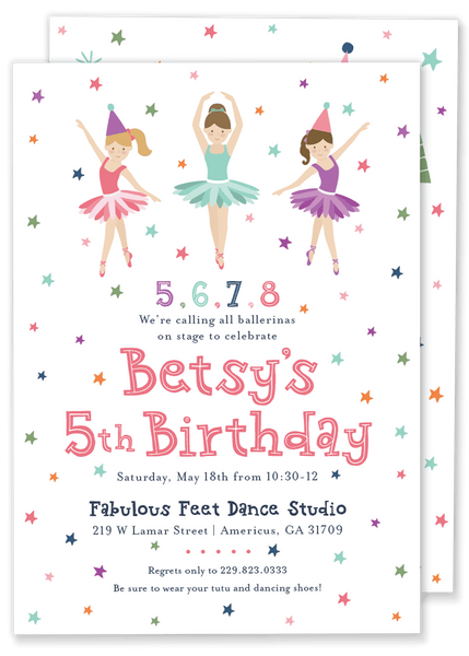 Betsy Ballerina Birthday Invitation