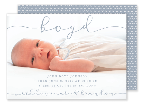 Boyd Horizontal Birth Announcement