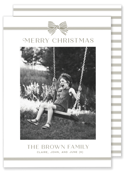 Brown Bow Christmas Card