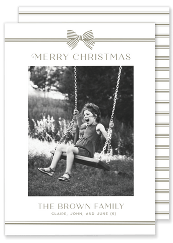 Brown Bow Christmas Card