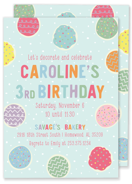 Caroline Cookie Birthday Invitation