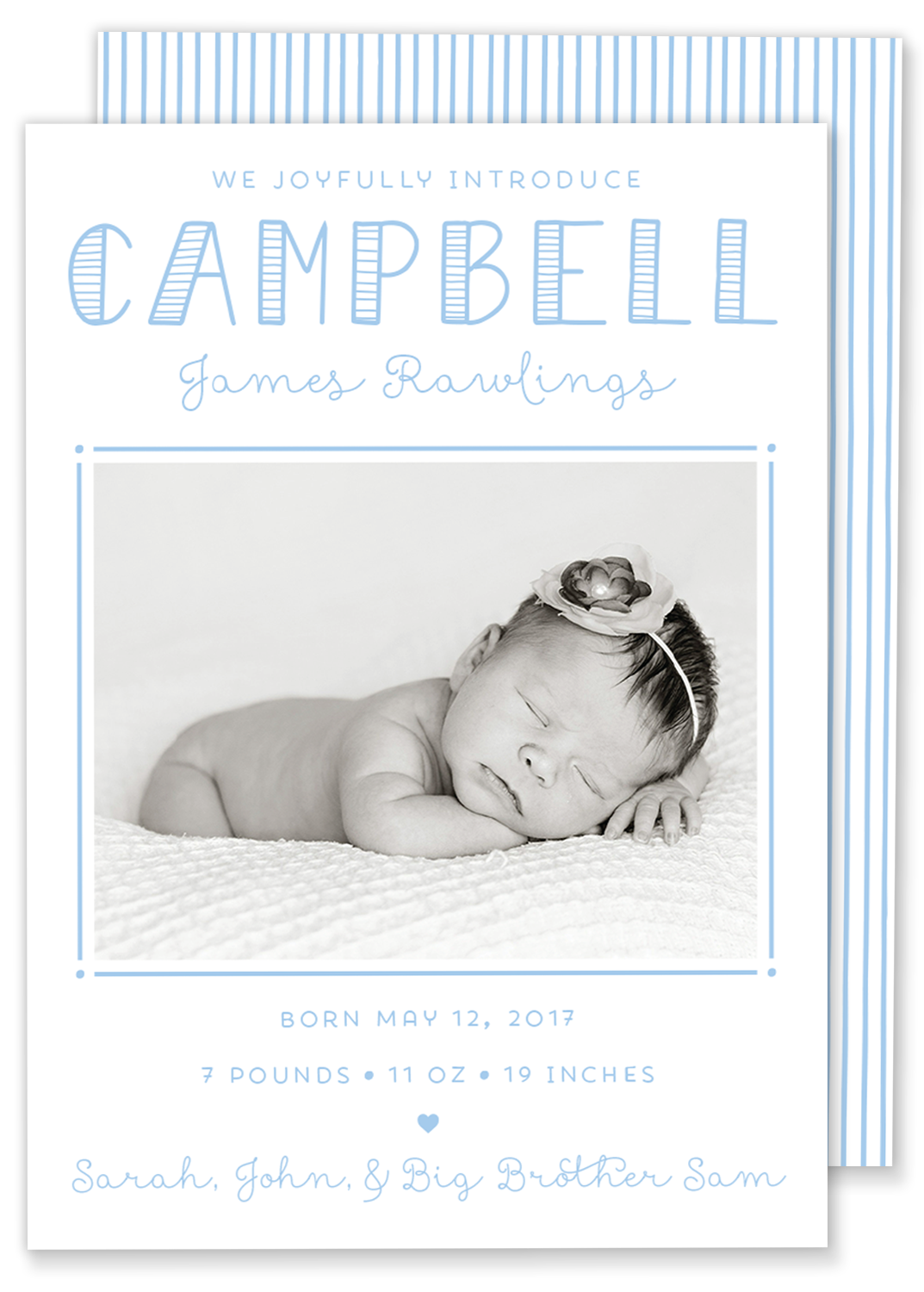 Framed birth deals announcement