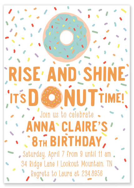 Donut Sprinkle Birthday Party Invitation