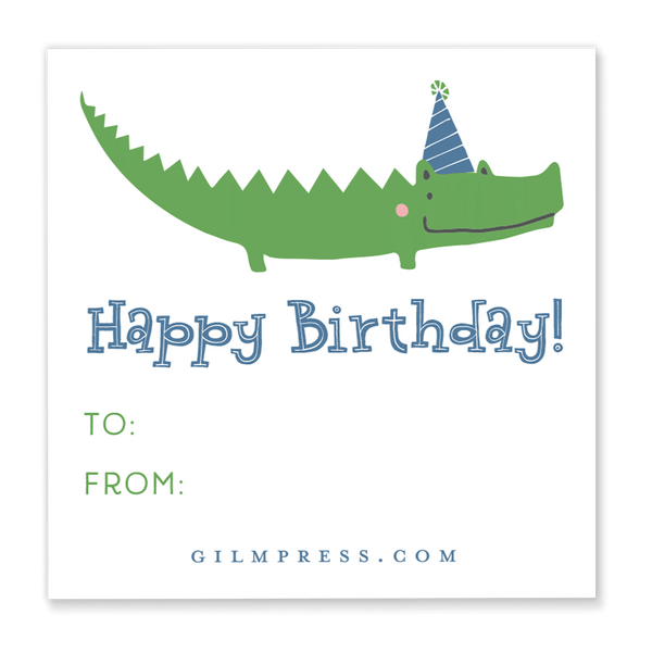 Alligator Birthday Gift Tag