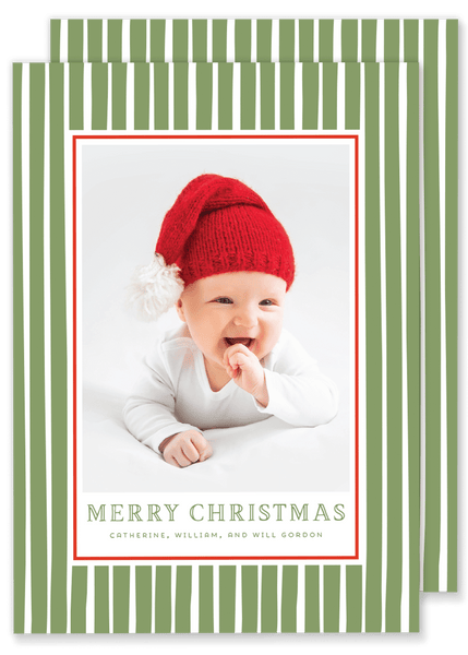 Gordon Green Stripe Christmas Card