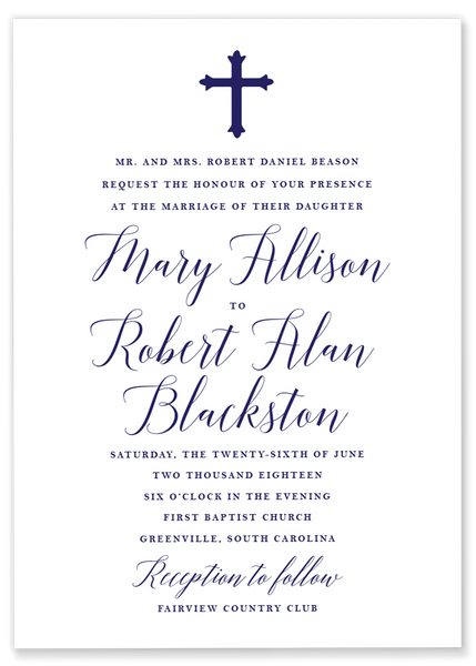Mary Allison Cross Invitation