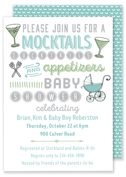 Mocktails, Cocktails and Appetizers Baby Shower