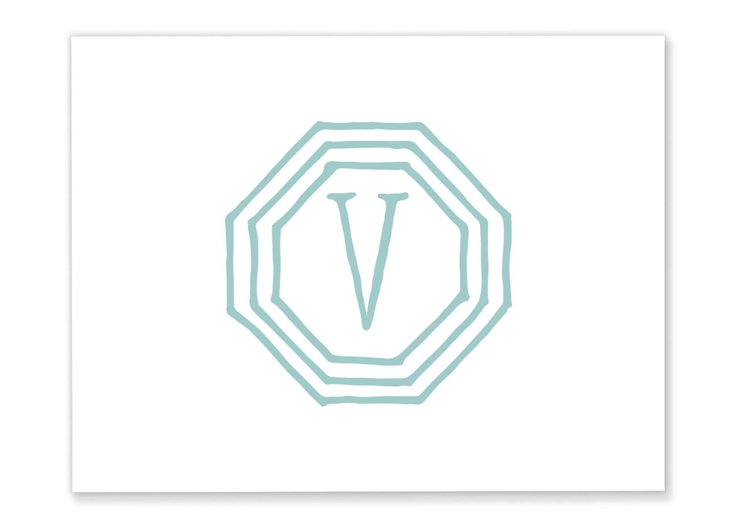 Octagonal Monogram Folded Note Card – Gilm Press