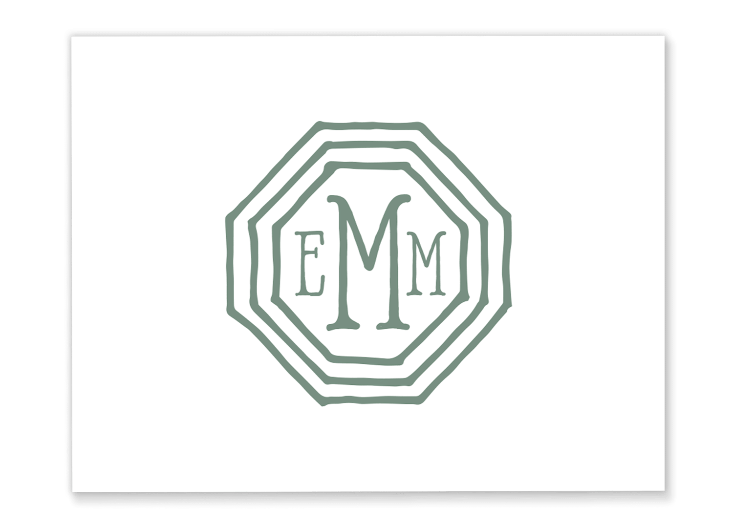 Octagonal Monogram Folded Note Card – Gilm Press