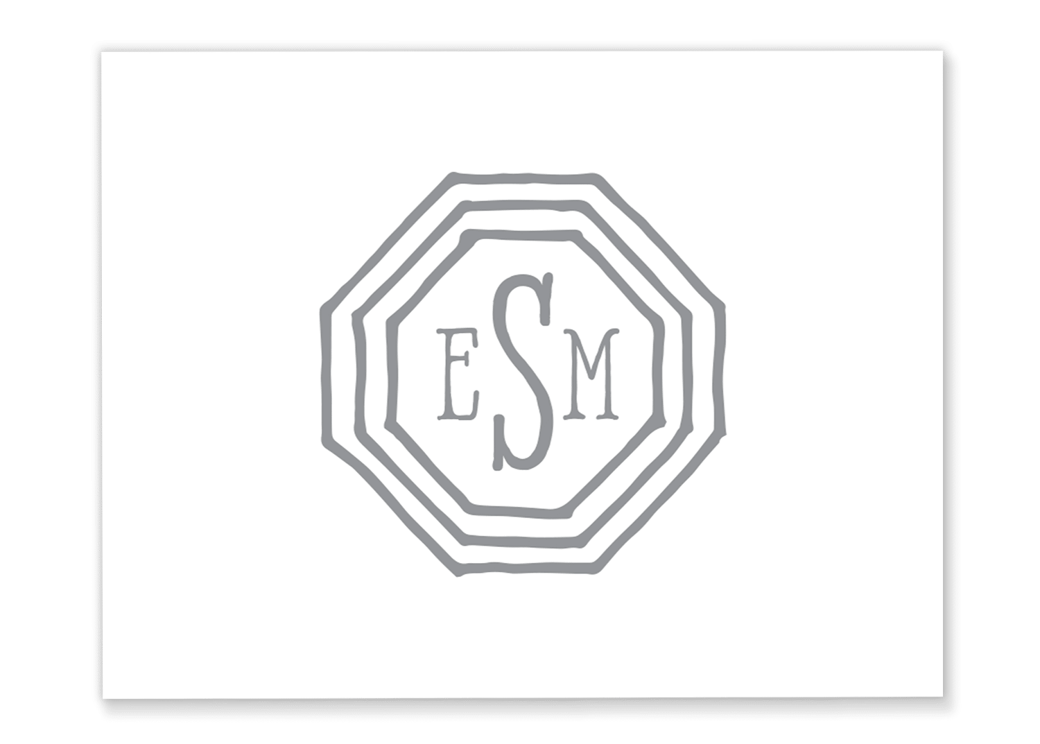 Octagonal Monogram Folded Note Card – Gilm Press