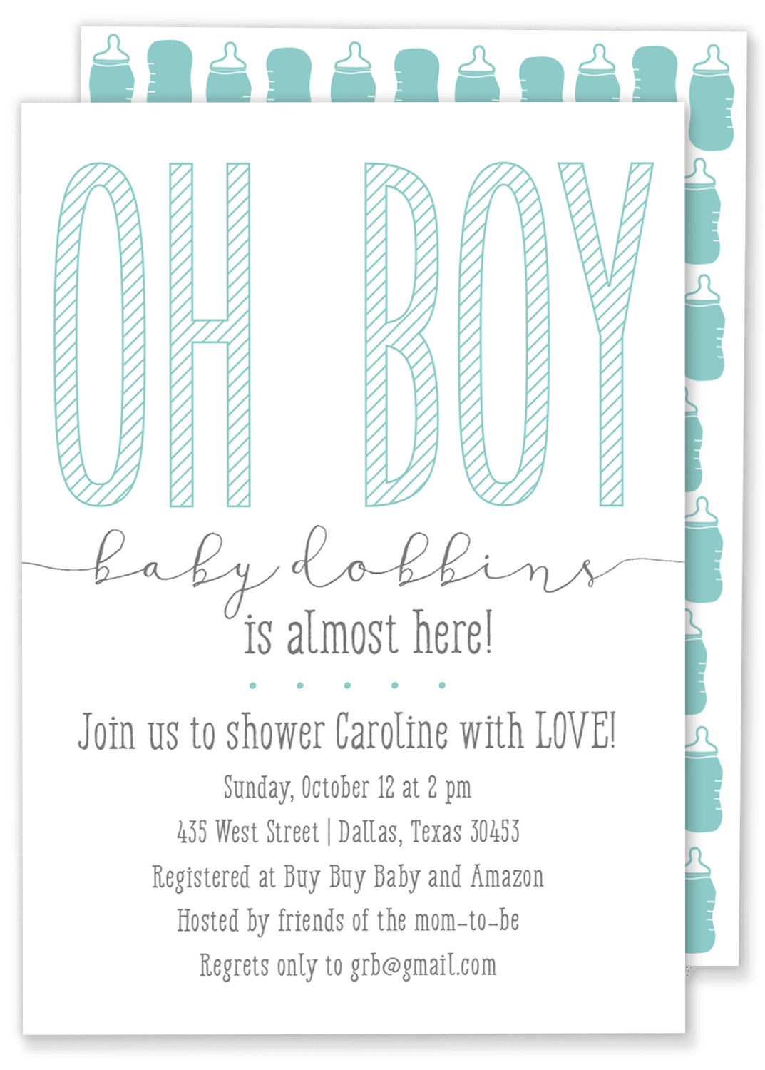 Oh boy 2024 baby shower invitations