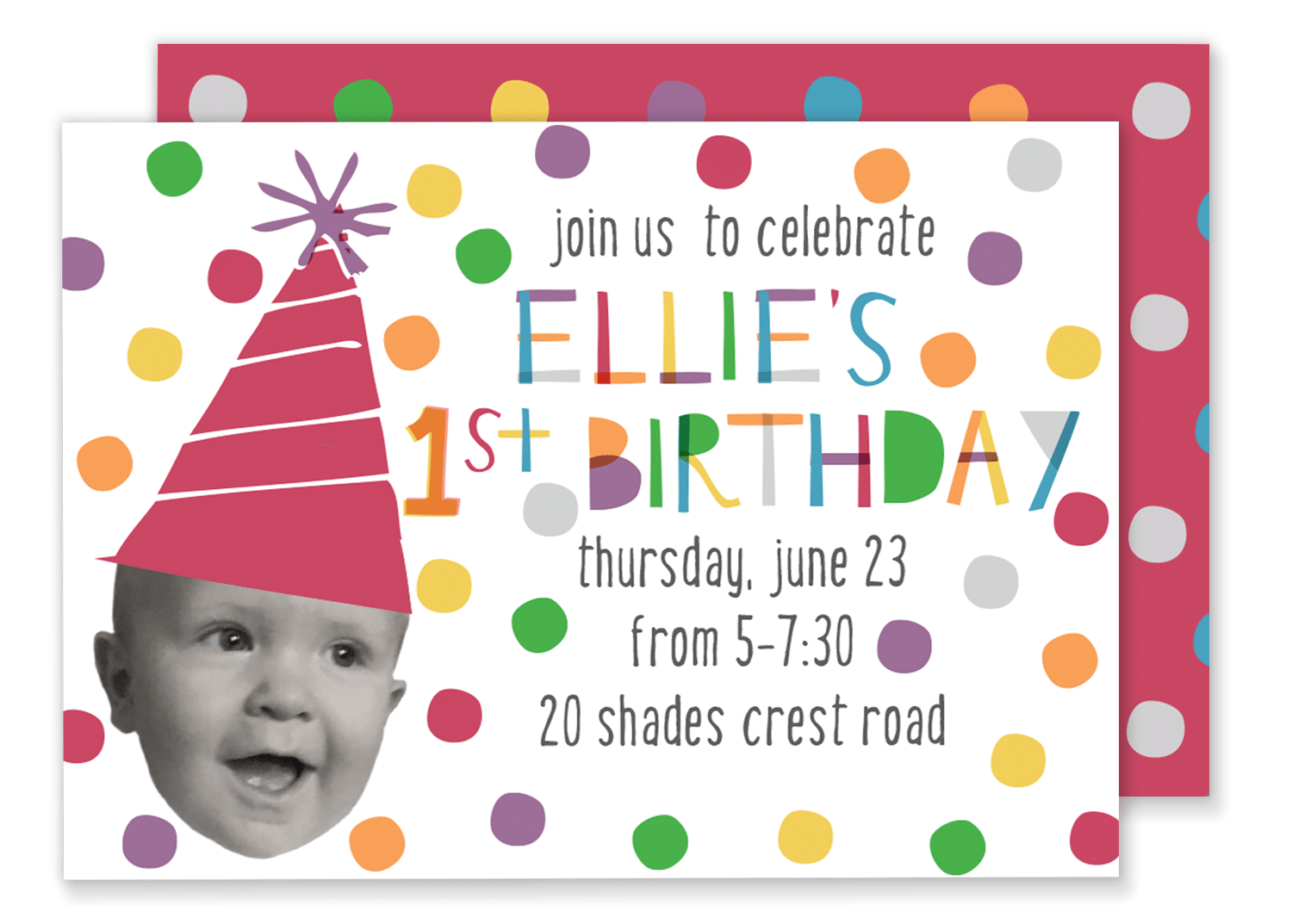 Party Hat Birthday Invitation