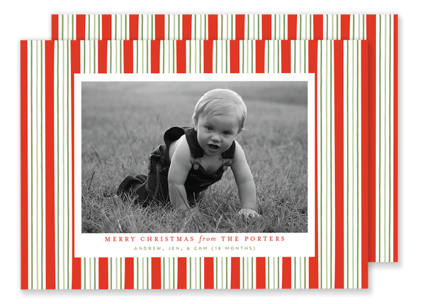 Porter Pinstripe Christmas Crest Card