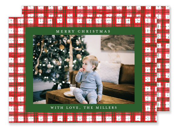 Red and Green Plaid Christmas Card