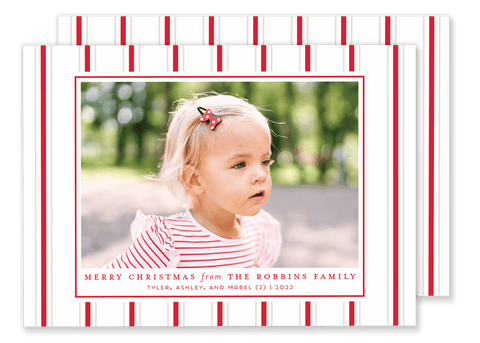 Robbins Red Stripe Christmas Card