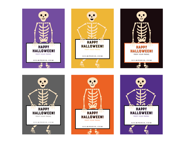 Skeleton Halloween Gift Tag