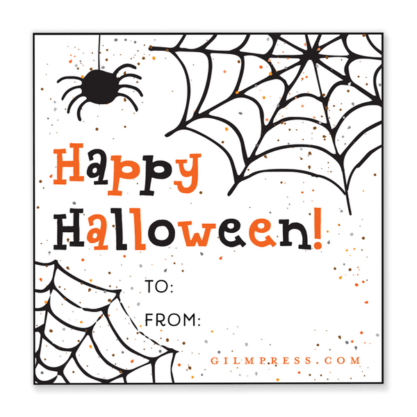 Spider Web Halloween Gift Tag
