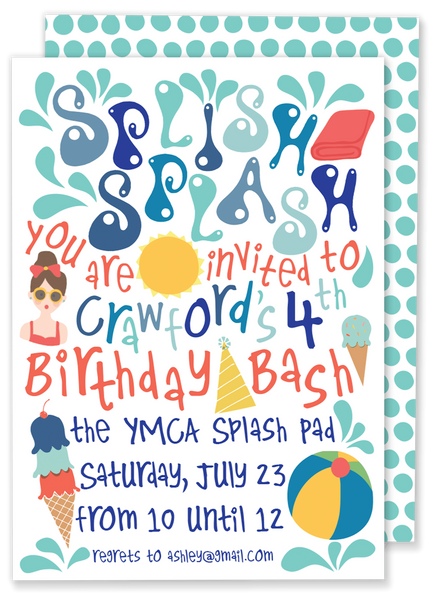 Splish Splash Birthday Party Invitation
