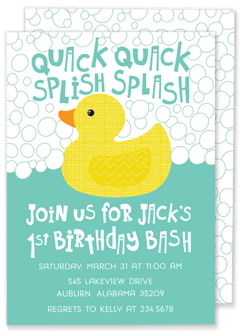 Splish Splash Rubber Duck Invitation