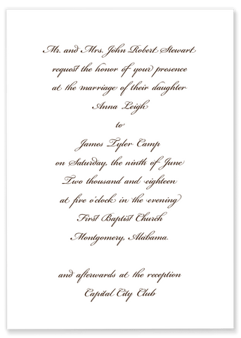 Stewart Script Wedding Invitation