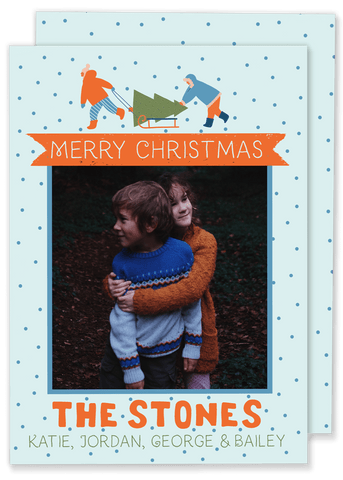 Stone Sled Christmas Card