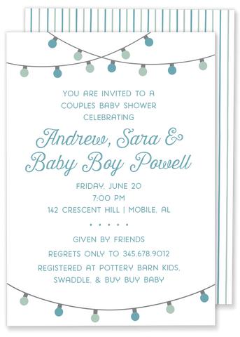 String Lights Baby Shower invitation