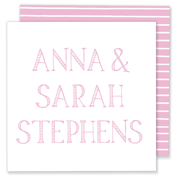 Striped Letters Calling Card