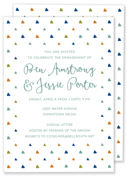 triangle engagement party wedding shower invitation