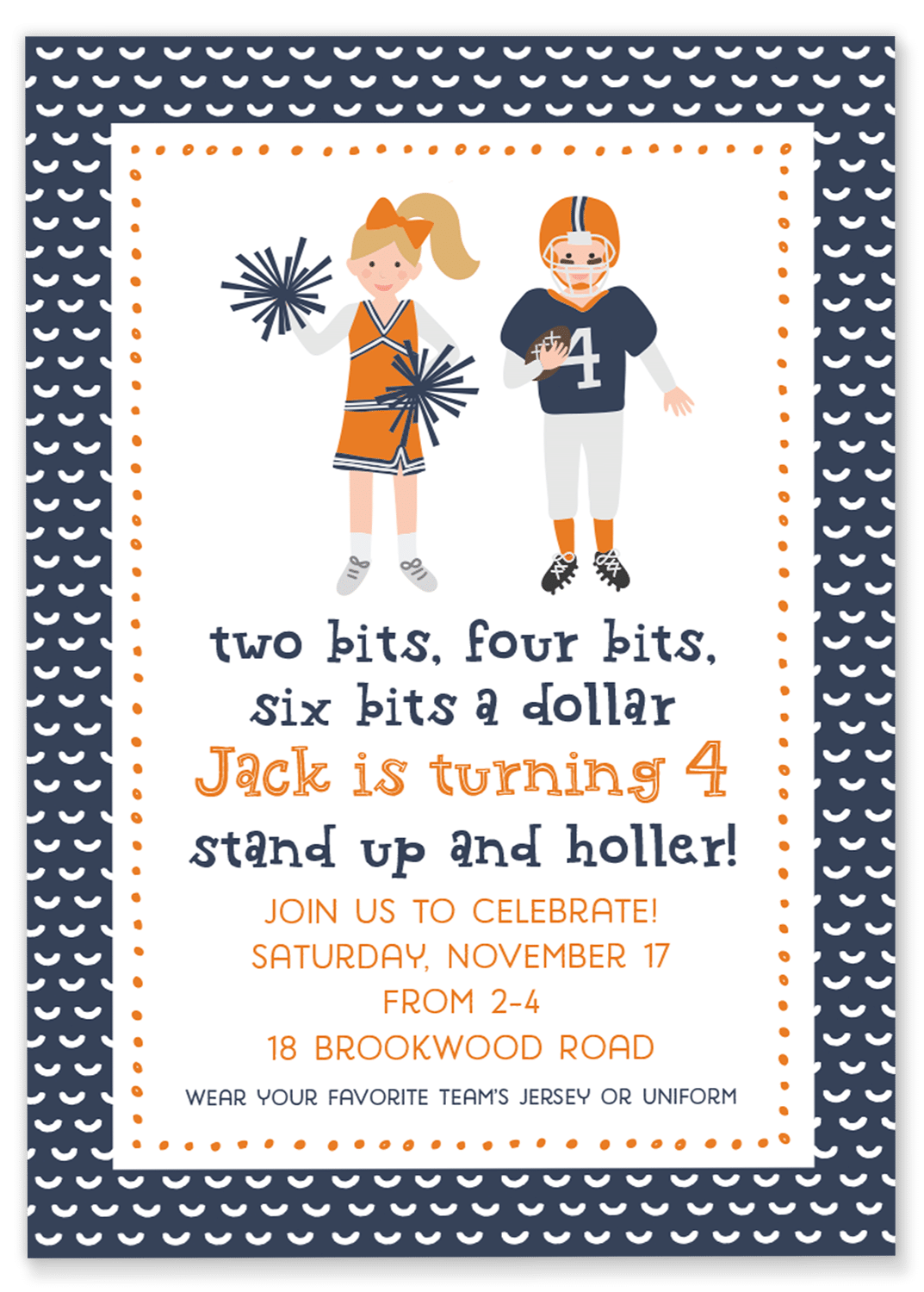 Two Bits Football Party Invitation – Gilm Press