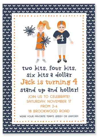 Two Bits Football Party Invitation