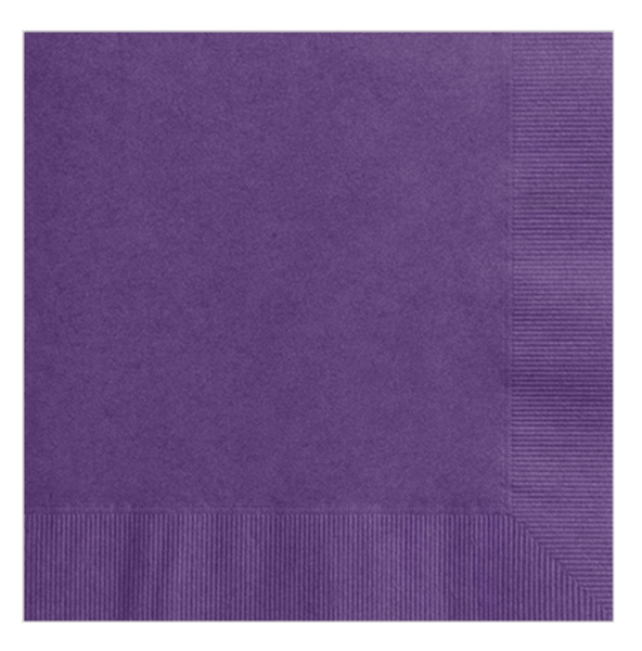 Violet Cocktail Napkin with Foil Imprint