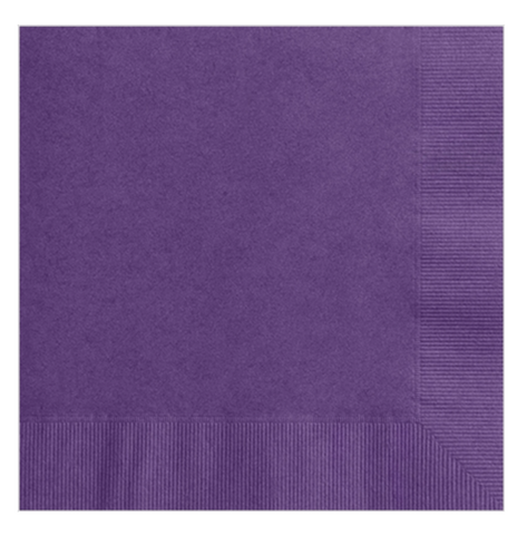 Violet Cocktail Napkin with Foil Imprint