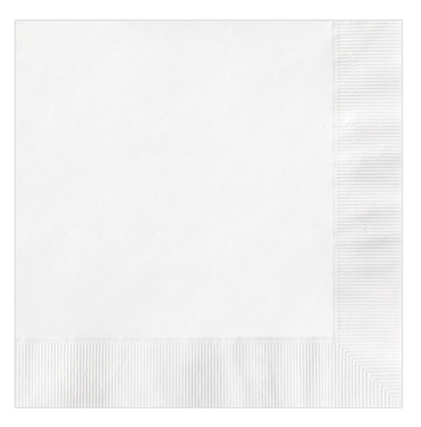 White Cocktail Napkin with Foil Imprint