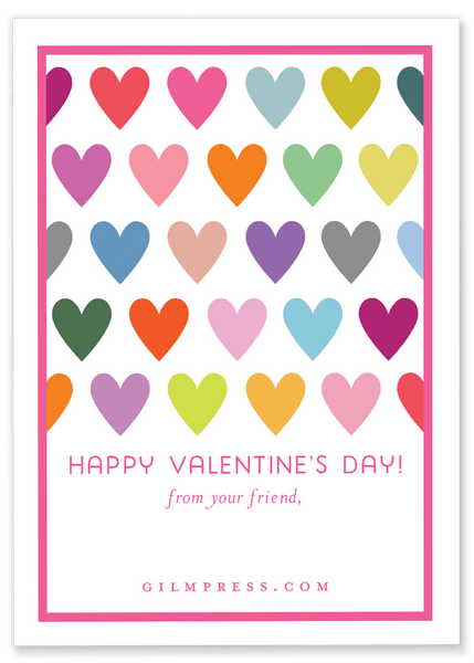Colorful Hearts Valentine